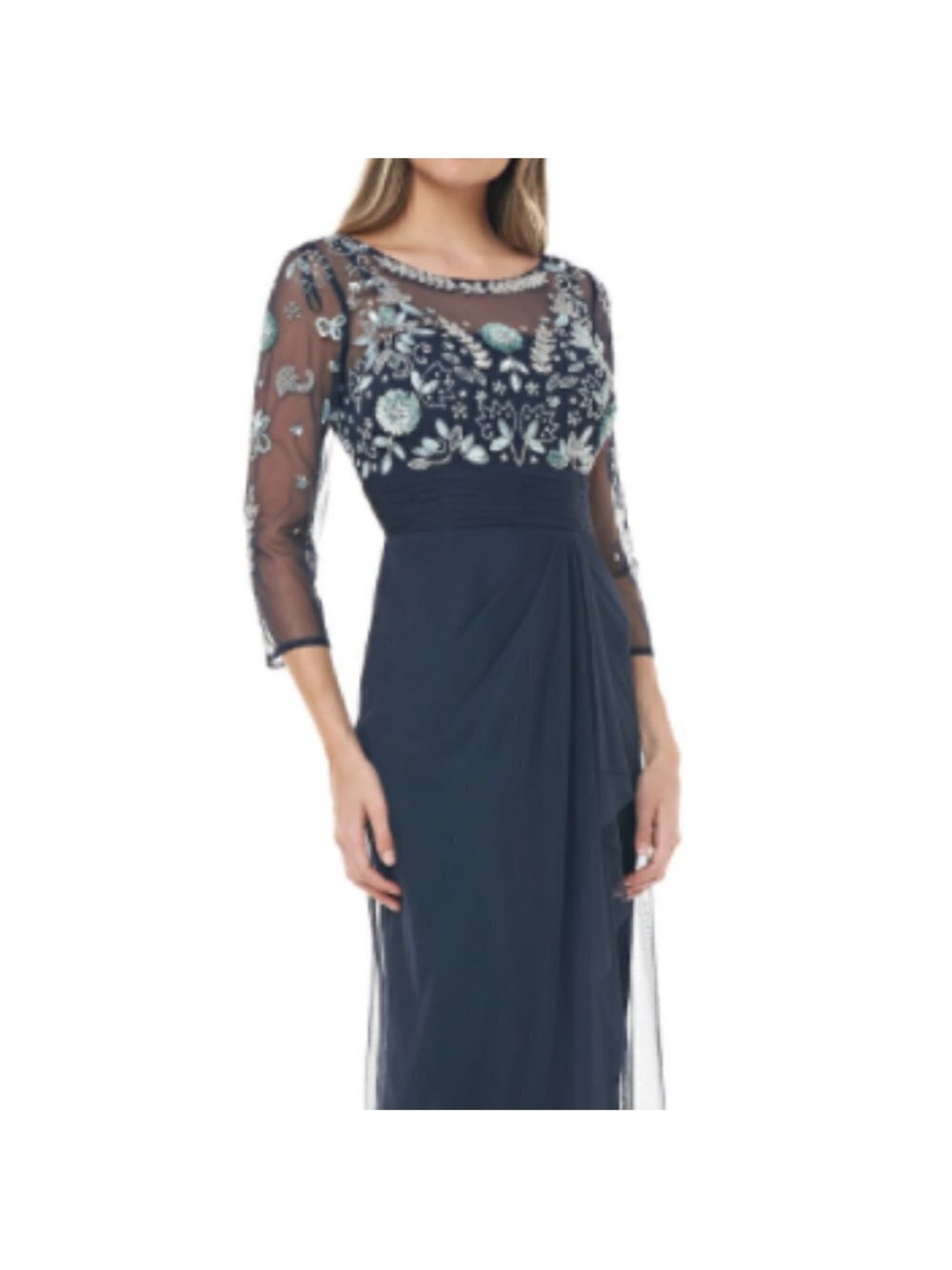 EUC JS Collection Bead Mesh Illusion Column Gown Dress size 2
Worn once